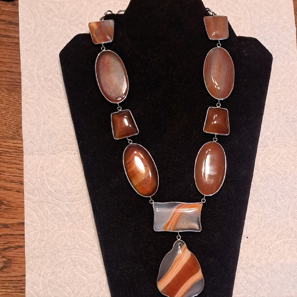 Agate Statement One Of A Kind Necklace. Elegant on